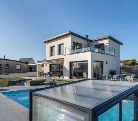 Maison étage monopente zinc