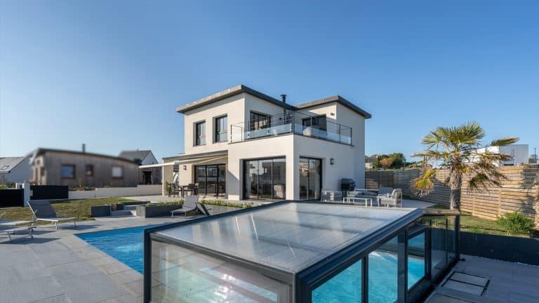 Maison étage monopente zinc