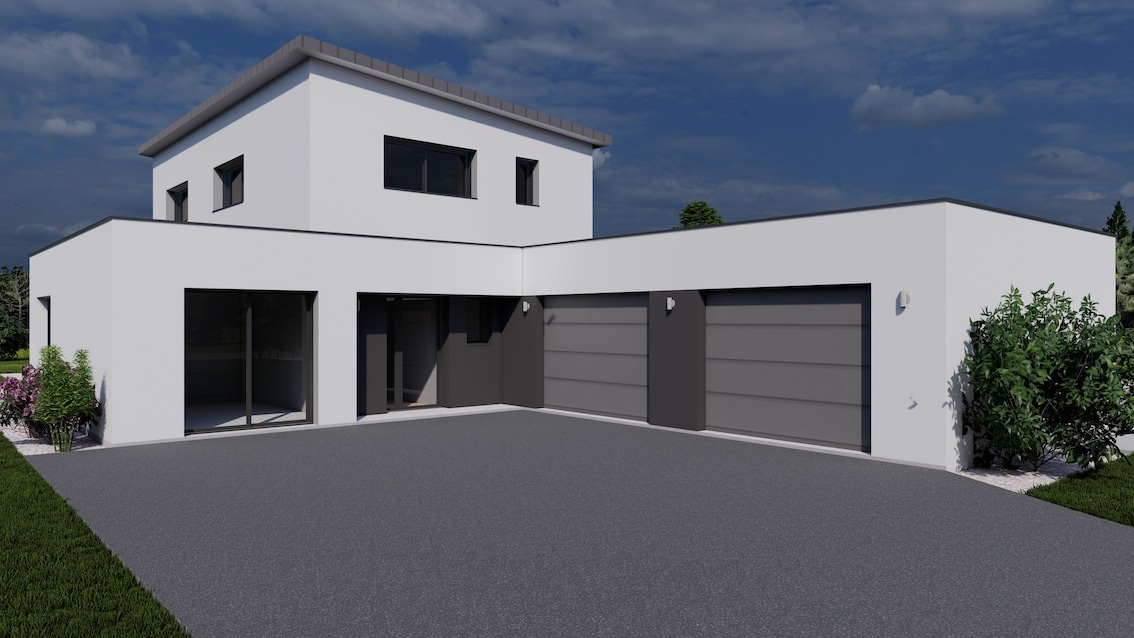 Maison moderne avec double garage